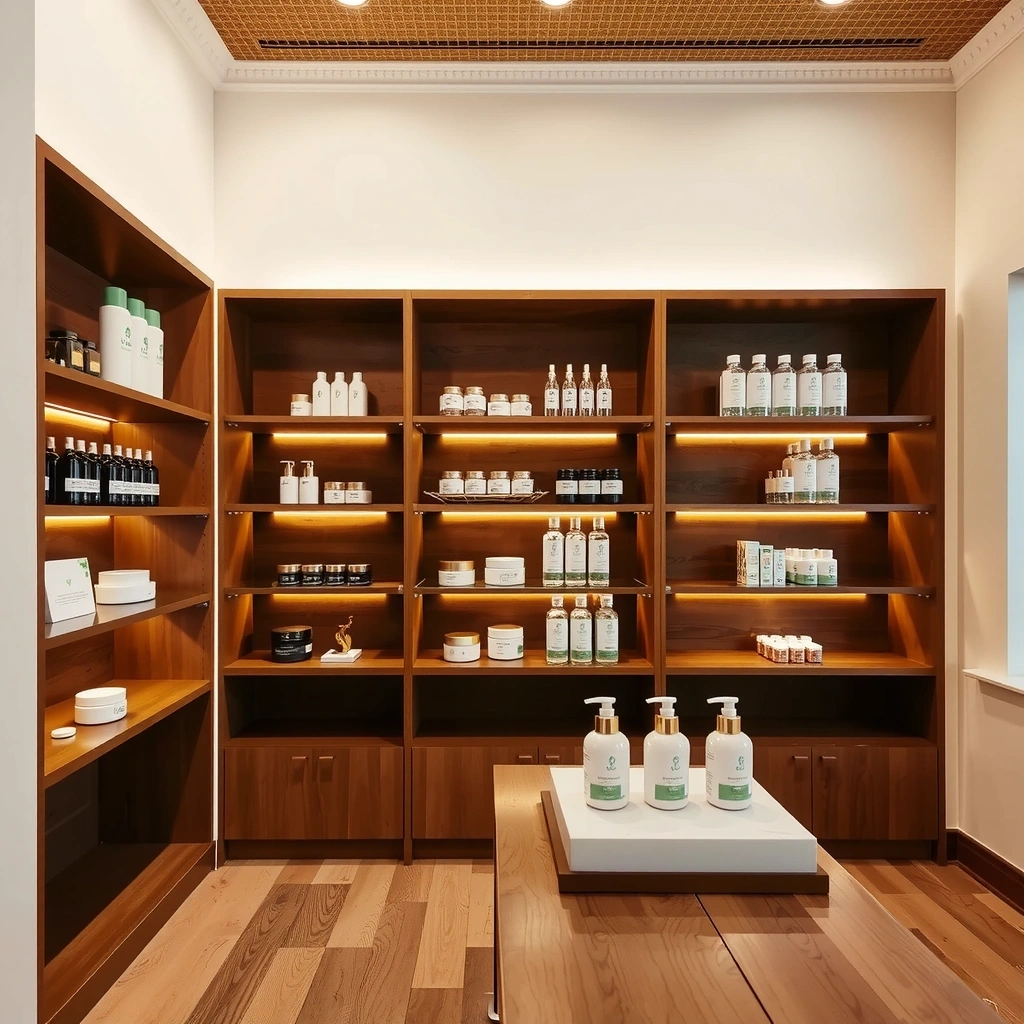 Vitality Elegance Premium Prague showroom interior with elegant wellness products display